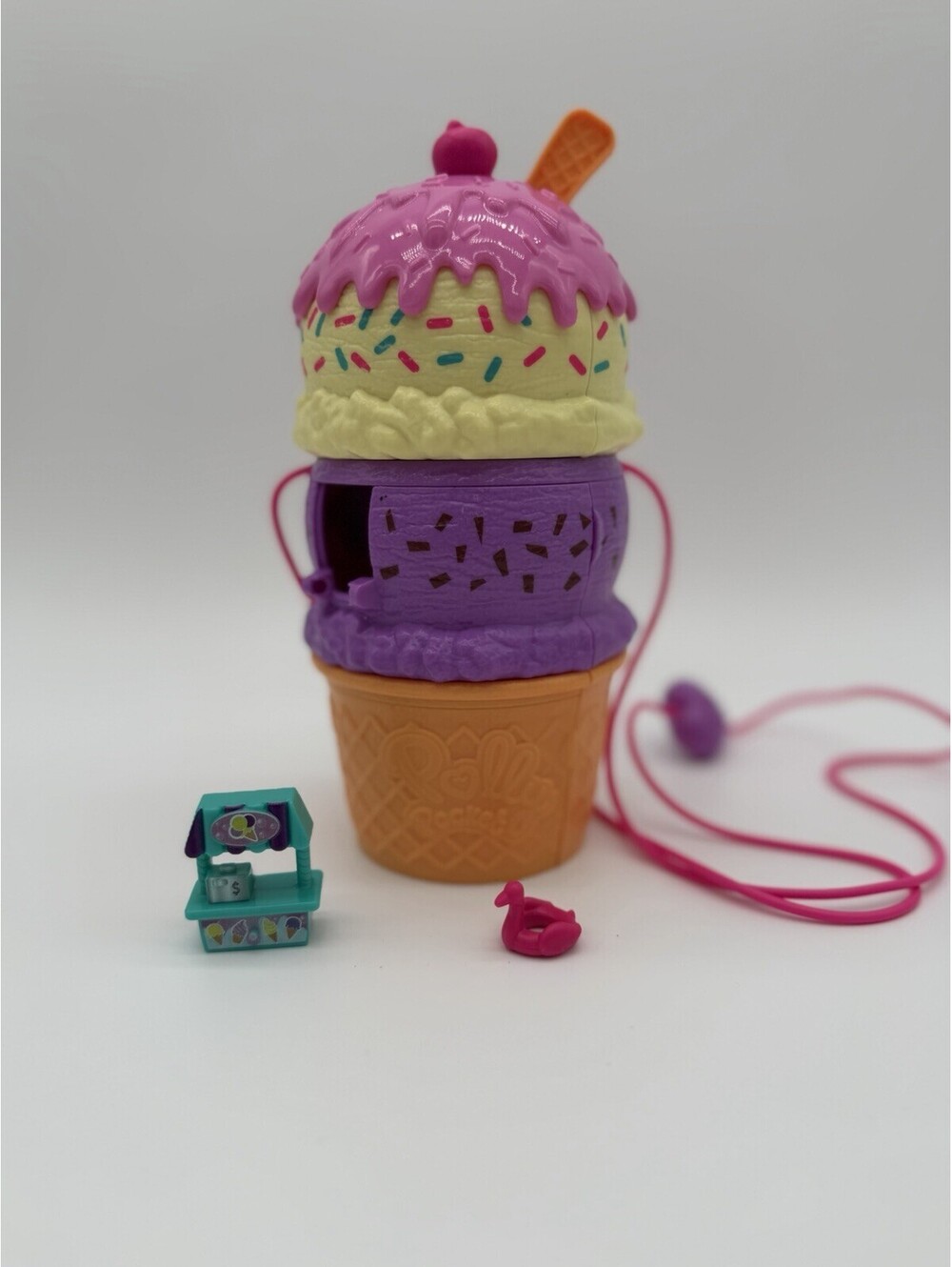 Polly Pocket Ice Cream Cone Compact Playset With Extras